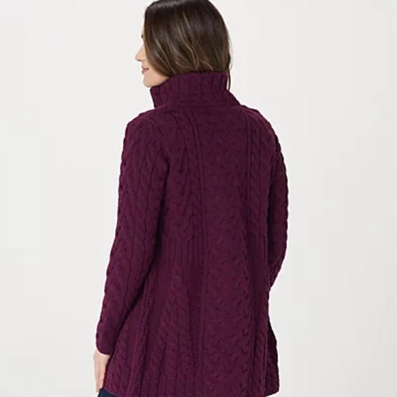 Kilronan Women’s Sweater Merino Wool Zip-Front Sweater Cardigan - Picture 2 of 15
